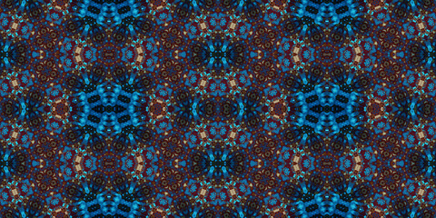 Seamless kaleidoscope pattern. The texture of the woven pattern. Endless pattern