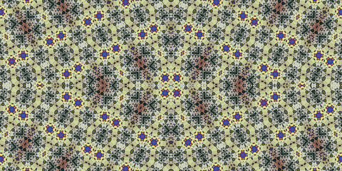 Seamless kaleidoscope pattern. The texture of the woven pattern. Endless pattern