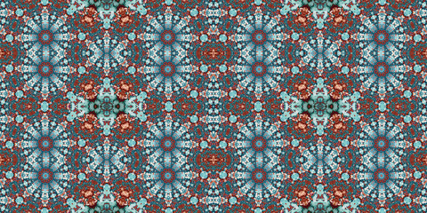 Seamless kaleidoscope pattern. The texture of the woven pattern. Endless pattern