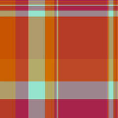Painting texture pattern fabric, nice seamless check plaid. Scrapbooking tartan textile background vector in red and orange colors.