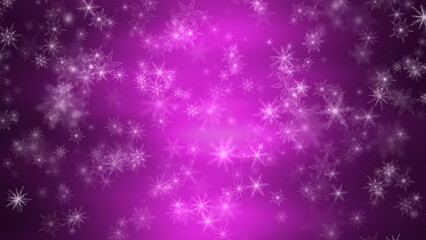 Beautiful shine violet colored blurred Christmas background with snowflakes. Copy space illustration.	
