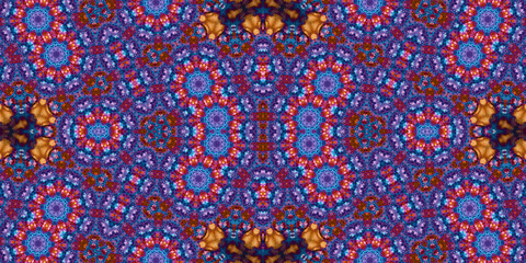 Seamless kaleidoscope pattern. The texture of the woven pattern. Endless pattern