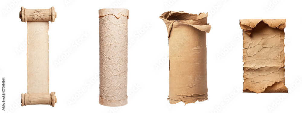 Poster transparent background with blank vertical parchment