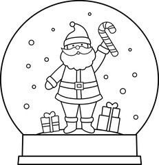 Cute Santa Claus snowball outline vector.
Christmas snowball coloring drawing SVG.
Transparent background.