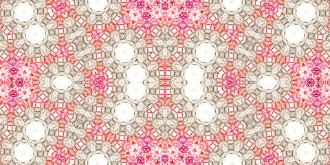 Seamless kaleidoscope pattern. The texture of the woven pattern. Endless pattern