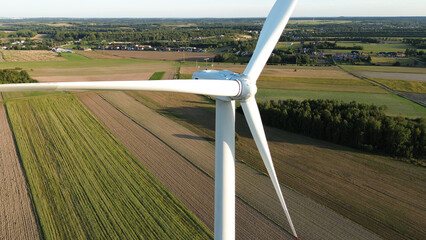 Wind farm with blue sky background