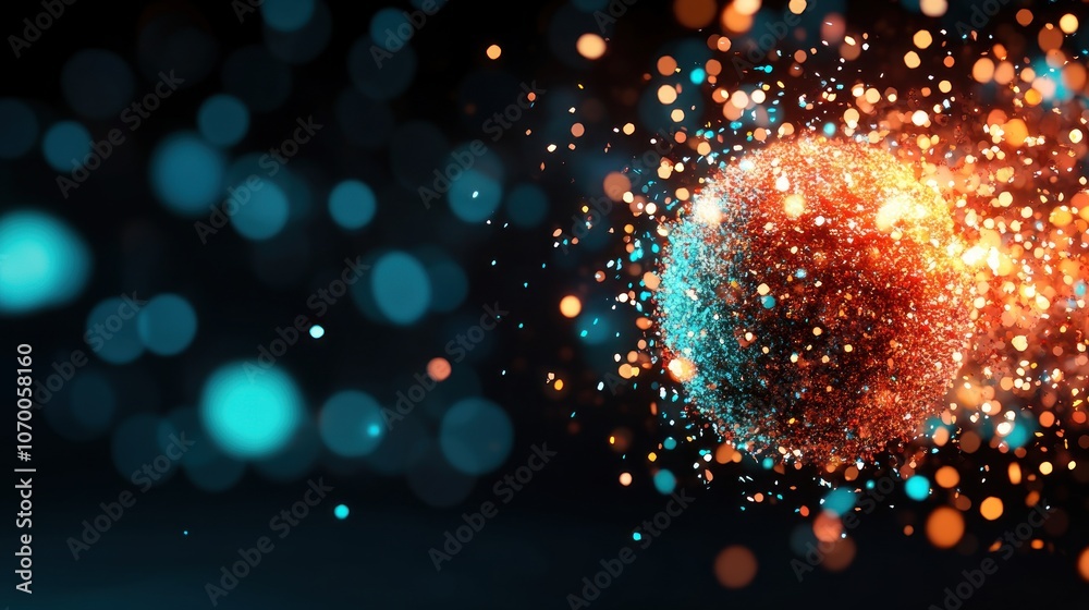 Poster Create stunning visual effects with dynamic particle animation