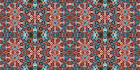 Seamless kaleidoscope pattern. The texture of the woven pattern. Endless pattern