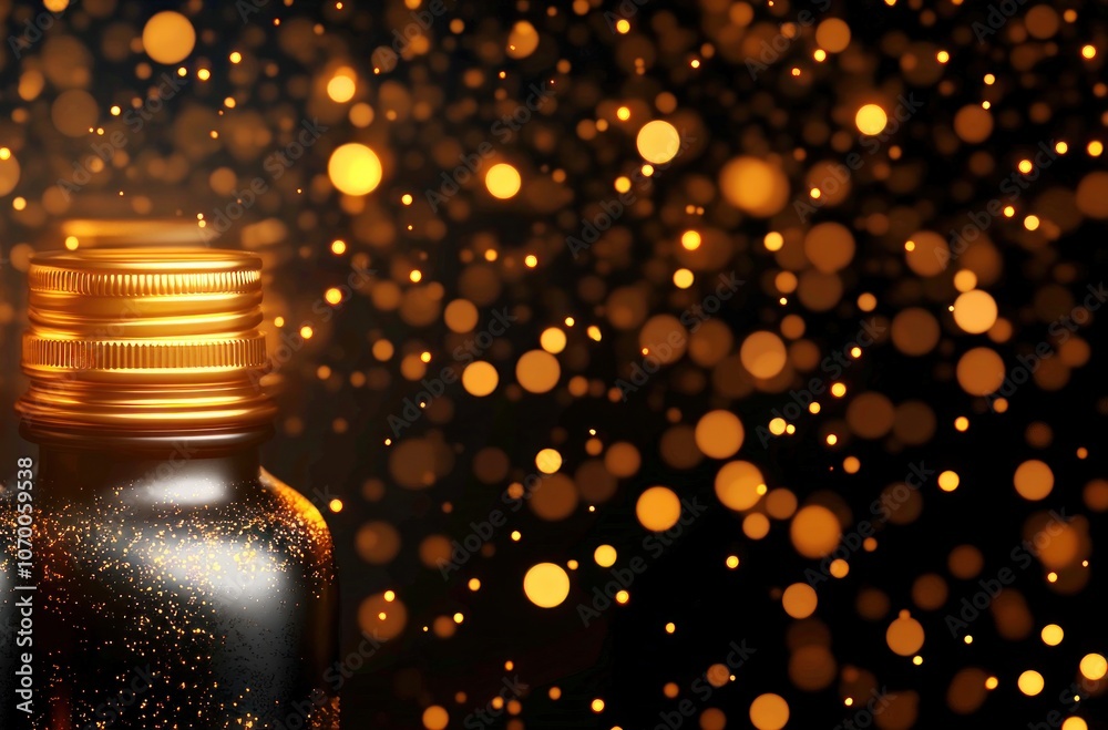 Poster discover the magic of sparkling bottles amidst glimmering lights