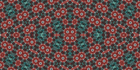 Seamless kaleidoscope pattern. The texture of the woven pattern. Endless pattern