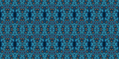 Fototapeta premium Seamless kaleidoscope pattern. The texture of the woven pattern. Endless pattern