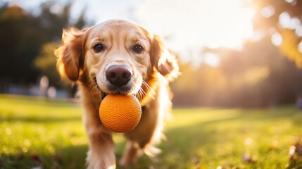 Golden Retriever Playing Fetch