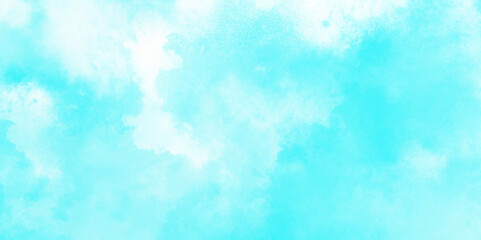 Abstract light blue watercolor cloudiness, mist, or smog background. light blue sky with white background and blurred pattern. Vivid textured aquarelle painted art design background.
