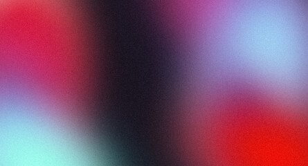 Retro teal red pink orange magenta blue color grainy gradient backdrop design. Abstract vibrant colored flow shaped noisy gradient texture, retro colors, banner, poster, header design, empty space