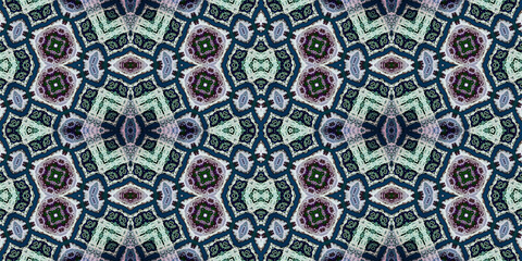 Seamless kaleidoscope pattern. The texture of the woven pattern. Endless pattern