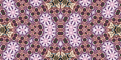 Seamless kaleidoscope pattern. The texture of the woven pattern. Endless pattern