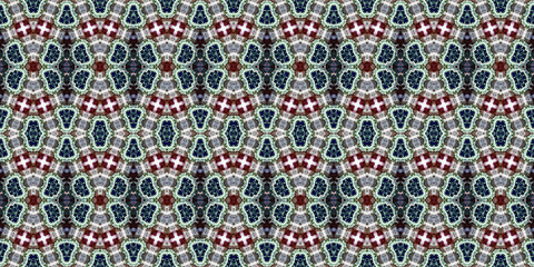 Seamless kaleidoscope pattern. The texture of the woven pattern. Endless pattern