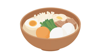 Cartoon delicious oden illustration material
