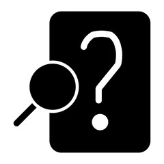 Minimalistic question mark solid icon, representing curiosity or uncertainty. Simple vector design ideal for FAQs, help sections, and support platforms.