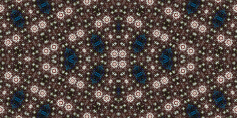 Seamless kaleidoscope pattern. The texture of the woven pattern. Endless pattern