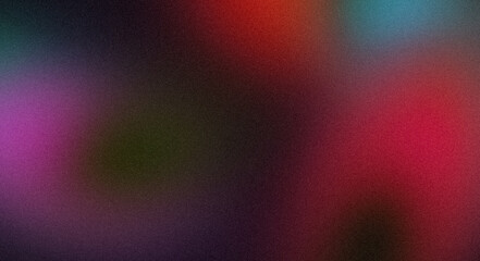 Retro teal pink purple blue red color grainy gradient backdrop design. Abstract vibrant colored flow shaped noisy gradient texture, retro colors, banner, poster, header design, empty space