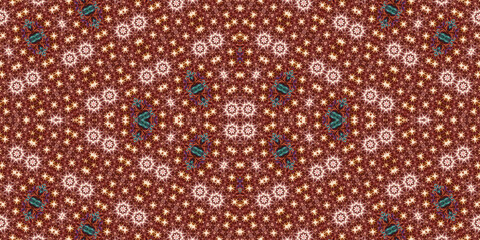 Seamless kaleidoscope pattern. The texture of the woven pattern. Endless pattern