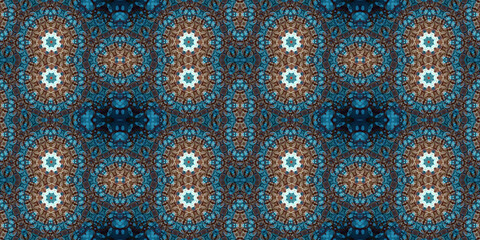 Seamless kaleidoscope pattern. The texture of the woven pattern. Endless pattern