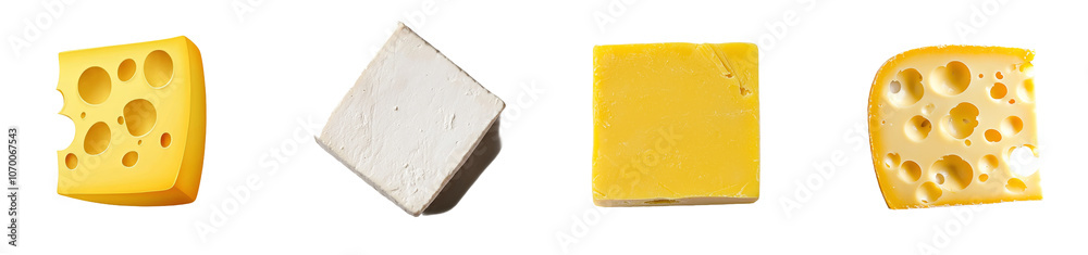 Poster a slice of cheese isolated on a transparent background