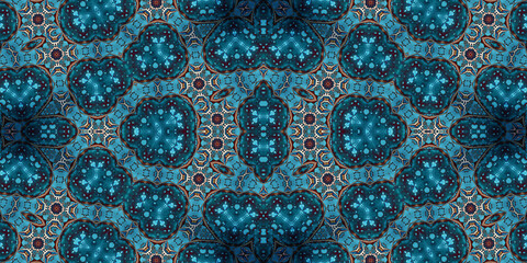 Seamless kaleidoscope pattern. The texture of the woven pattern. Endless pattern