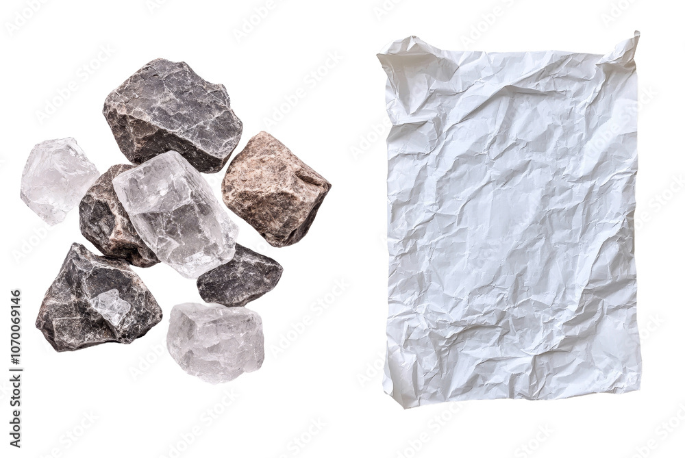 Aufkleber isolated white paper with wrinkles, great for backgrounds or design elements in creative projects.