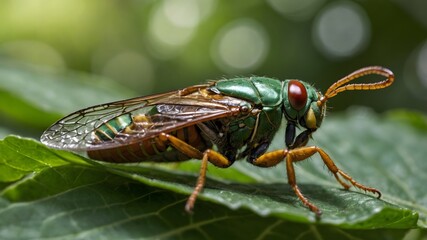 Radiant Features: A Cicada in Gentle Sunlight