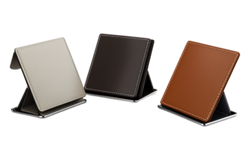Display of Three Distinct Single-Color Card Holders