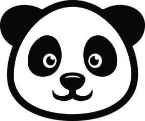 Panda head. Vector panda icon.