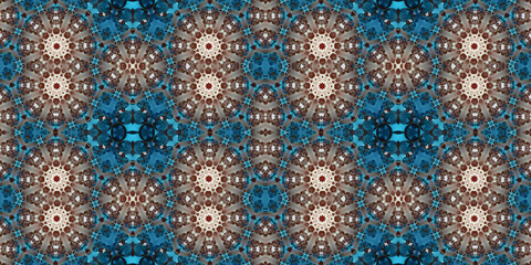 Seamless kaleidoscope pattern. The texture of the woven pattern. Endless pattern
