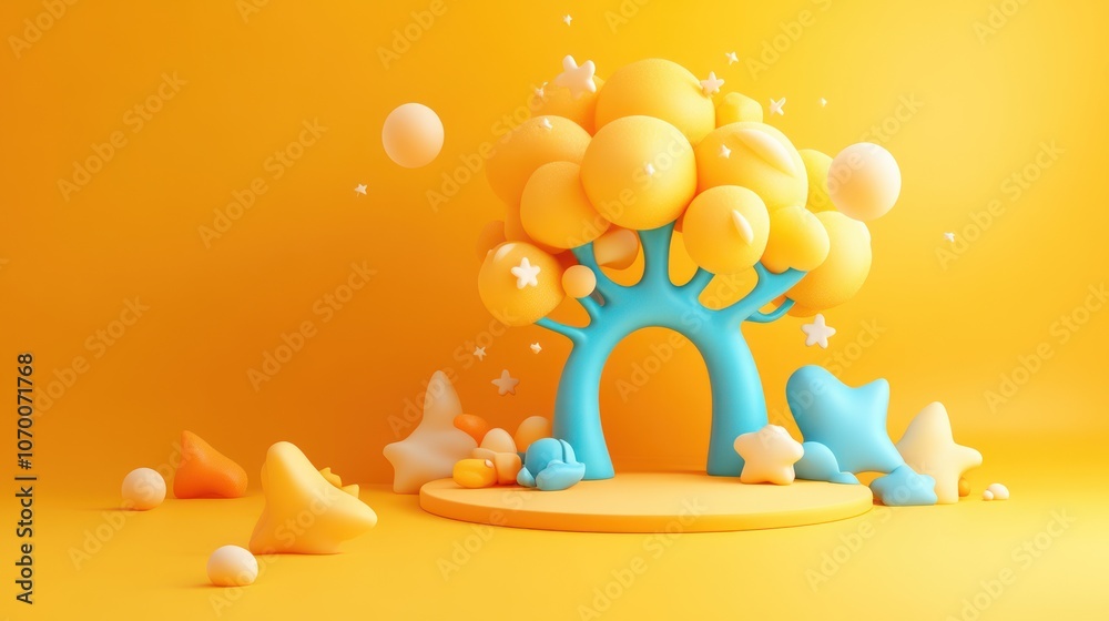 Poster brighten your space with a playful 3d tree design