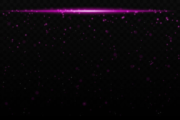 Purple sparkling light effect with subtle glowing particles on a dark background, ideal for sci-fi, cosmic, or night sky themes. The horizontal beam adds a dynamic futuristic feel.