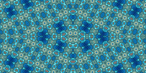 Seamless kaleidoscope pattern. The texture of the woven pattern. Endless pattern