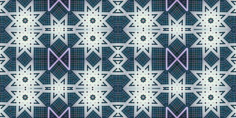 Seamless kaleidoscope pattern. The texture of the woven pattern. Endless pattern