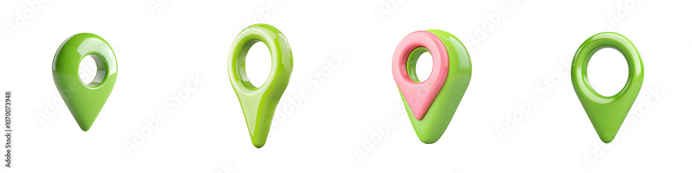 Aufkleber A 3D location pin image with a hole in the middle, rendered in a sleek and glossy design. This can be used for navigation services, map markers, and location services.