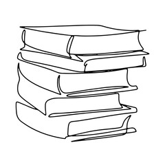 Library Book Graduation Graphic Design Decoration Vector Line Art