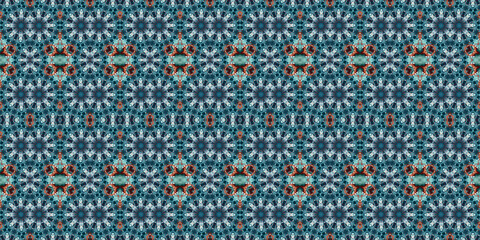 Seamless kaleidoscope pattern. The texture of the woven pattern. Endless pattern