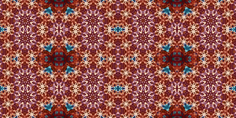 Seamless kaleidoscope pattern. The texture of the woven pattern. Endless pattern