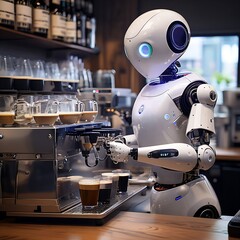 Fototapeta premium espresso coffee machine generative ai