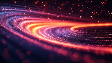 Glowing circles that rotate and move in a way that looks like a flicker in a dynamic graphic style.