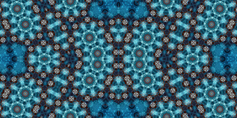 Seamless kaleidoscope pattern. The texture of the woven pattern. Endless pattern