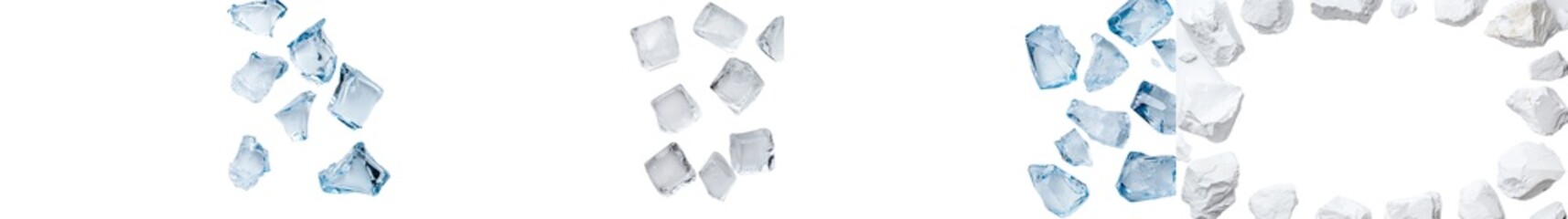 Isolated white or transparent png of frozen snowy frame border