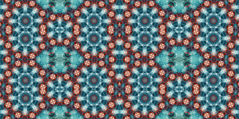 Seamless kaleidoscope pattern. The texture of the woven pattern. Endless pattern