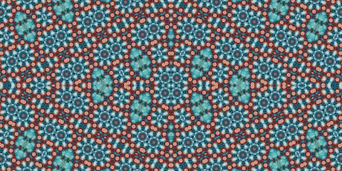 Seamless kaleidoscope pattern. The texture of the woven pattern. Endless pattern