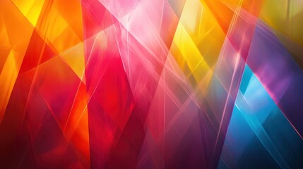 Fototapeta premium Rainbow graphic lines of light that overlap at complex angles create a sense of movement and vibration.