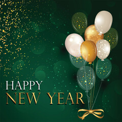 Green Event, Party, Birthday, Celebration With Balloons, pose Green Background